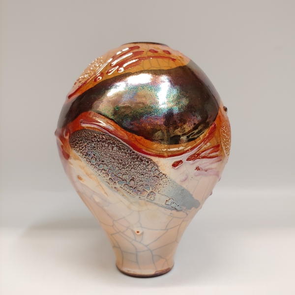 #221178 Raku Vase 3xFired 7.25x5 $32 at Hunter Wolff Gallery